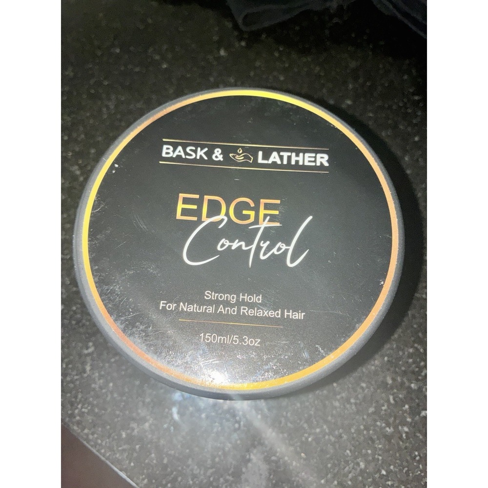 BASK & LATHER Edge Control Hair Gel Strong Hold Thick Edges Styling Gel 5.3oz